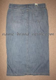 $35 Old Navy Long Denim Jean Pencil Maxi Slit Skirt Womens 14 Large L