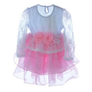 Girls Kids Princess One Piece Party Dress Clothes 2 7Y Lace Long Sleeve Flower