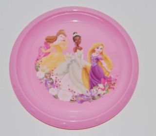 New Disney Princess Rapunzel 8" Dinner Snack Plate w Belle Tiana Pink Toddler