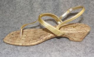 New Annie Womens Ankle Strap Thong Sandals Silver or Gold Size 8 w 8 5 WW