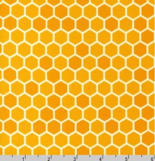 By Yard Bright Buzzy Bee Yellow Comb Robert Kaufman Fabric AWN 13777 138 Honey