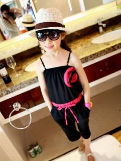 2013 New Style Girls Kids 2 8Y Jumpsuit Playsuit Overalls One Piece Strap Pants