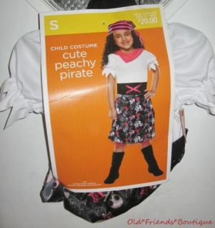 Girl Cute Peachy Pirate Child Costume s 4 6 Play Halloween Dress Up New