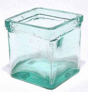Square Green Glass Jar Catch Cup for Antique Wall Mounted Coffee Grinder