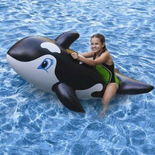 Poolmaster Whale Jumbo Rider Inflatable Float Floating Pool Lounge Chair Mattres