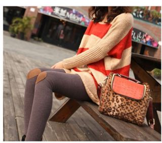 New Womens Fall Winter Fashion Heart Warm Knee Thin Leggings Pants 3 Colors H344
