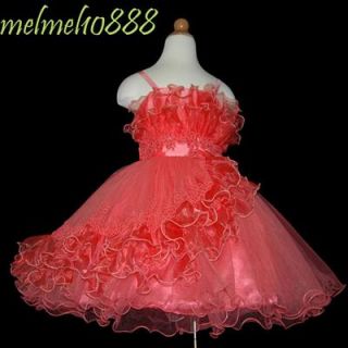 WM14 Holiday Pageant Flower Fanny Girl Baby Dress 2 3T