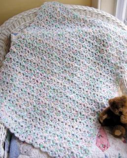 Crochet Knit Baby Blanket Afghan Wrap Handmade Rainbow Preemie Doll Reborn