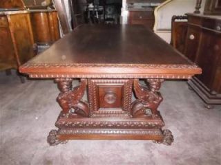 Beautiful Carved Figural Antique Italian Victorian Dining Room Table 13IT081C