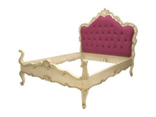 French Louis XV Hot Pink Princess Bed Queen