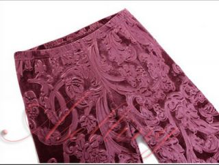 New Korean Carved Soft Gold Velvet Ninth Pants Elastic Hollow Out Lace Leggings