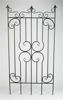 Decorative Metal Garden Fence Gate in Dark Gray Finish ID 22118