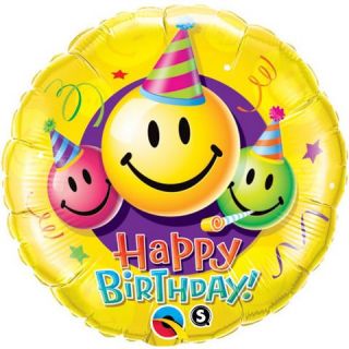 Party Decoration Happy Birthday Smiley Faces Giant Jumbo Foil Balloon