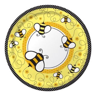 Buzz Baby Shower Summer Themed Bumble Bee Party Picnic 9" Dinner Paper Plates