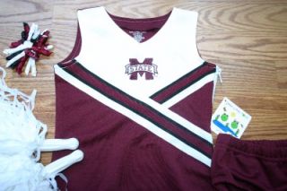 Cheerleader Costume Outfit Halloween Mississippi State Bulldogs Cheer Set 3T