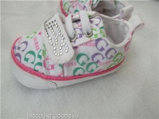 New Pink Guess Baby Girls Shoes Size 0 White Baby Guess Girls Shoe Multi Color