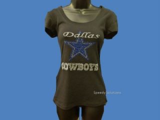 Cowboys Rhinestone Bling Dallas Ladies Fan Apparel Shirt Team Top s 3XL