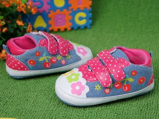New Toddler Baby Girl Denim Blue Casual Shoes US Size 2 A950