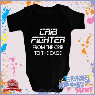 Crib Fighter Funny Baby Grow UFC MMA Babies Clothing Cool Fun Gift