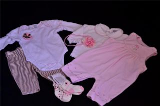 50 PC Newborn Baby Girl Fall Winter Clothes Lot Outfits Size NB 0 3 6 Months