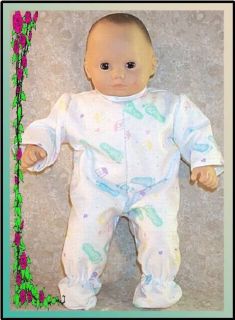 Doll Clothes Fits American Girl 16" inch Baby Bitty Footed Pajamas Feet Pastels