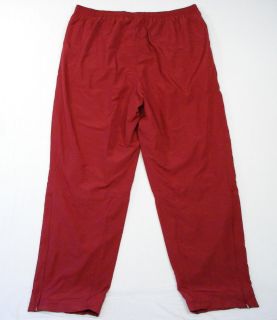 Adidas ClimaProof Mesh Lined Dark Red Warm Up Track Pants Mens