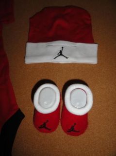 Air Jordan Jumpman 3 Piece Infant Baby Newborn Set Bodysuit Booties Cap 6M