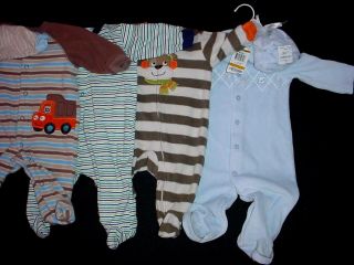 Used Baby Boy Sleepwear Pajamas Sleepers 0 3 Months Fall Winter Clothes Lot