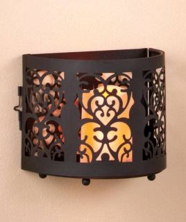 New Battery Operated LED Scrolled Wall Sconce Large