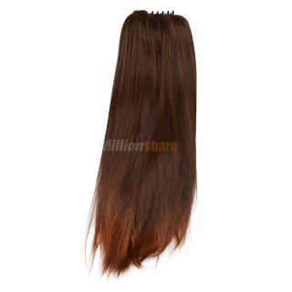 New Comfortable Claw Clip on Type Long Straight Hair Ponytail Black Light Brown