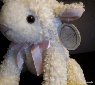 Koala Baby Lamb Plush Toy Ivory White Pink Bow