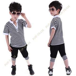 Boys Kids Striped T Shirt Harem Pants Suits Outfits Sets Tracksuit A B Type TYD9