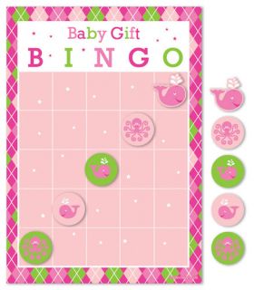 Ocean Preppy Girl Birthday Party Pink Pack of x10 Bingo Game Cards