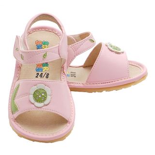 Toddler Girl Size 8 Pink Green Velcro Closure Sandal Shoe