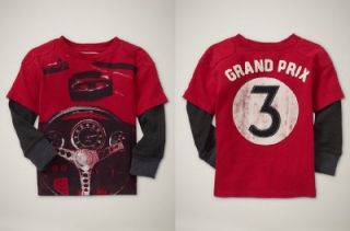 Baby Gap Roman Getaway Red Grand Prix Racing Top T Shirt Boys 18 24 2T RG37