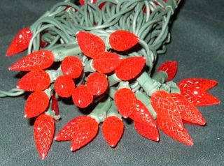 LED 50 Red Strawberry Faceted Lights Christmas Low $$$