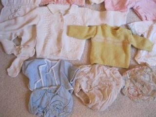 Lot of Vintage Vtg 18 PC Baby Clothes Boy Girl Sweaters Nightgowns Jumper Sweet