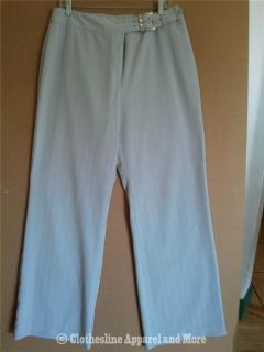 Women Gray Dress Pants 16 XL Stretch Sports Collection Wide Leg Mid Rise Stripe