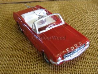 Blown Glass Red Ford Mustang Car Christmas Ornament New