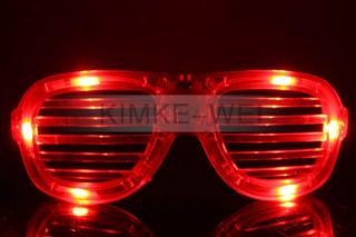Red Blue Green LED Flashing Light Up Glasses Slotted Shutter Shades