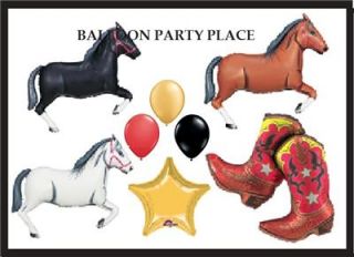 Western Rodeo Balloons Party Supplies Decorations Boot Brown Black Horses Farm