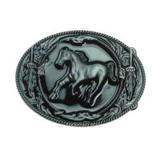 Metal Belt Buckle Running Horse in Free USA Shipping