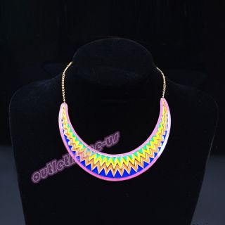New Fashion Gothic Vintage Womens Colorful Bib Party Statement Necklace