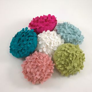 Eva's Hydrangea Flower Decorative Throw Pillow 13" 6 Cute Colors Avail New