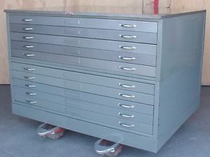 10 Drawer Flat File Engineering Drawing Blue Print Large Storage Cabinet
