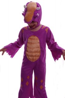 Purple Dinosaur Halloween Costume Kids Toddler 2T 4T Dino Suit Headpiece New