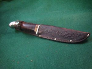 Antique Vintage Kinfolks Jean Case Fixed Blade Hunting Fishing Knife Farm Tool