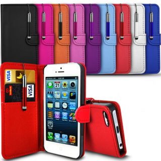 PU Leather Wallet Flip Case Cover for Various Mobile Phone Retractable Pen SP
