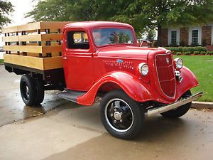 RARE 1935 1 1 2 Ton Ford Flatbed Truck Vintage Antique Restored