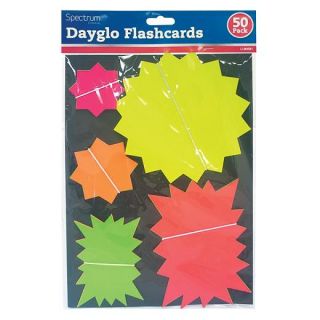 50 x Dayglo Fluorescent Flash Cards Shops Cafes offers Sign Neon Glow Cards